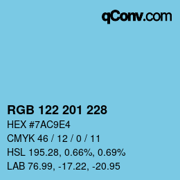 Farbcode: RGB 122 201 228 | qconv.com