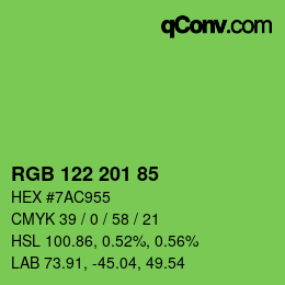 Color code: RGB 122 201 85 | qconv.com