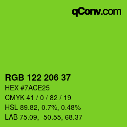 Color code: RGB 122 206 37 | qconv.com