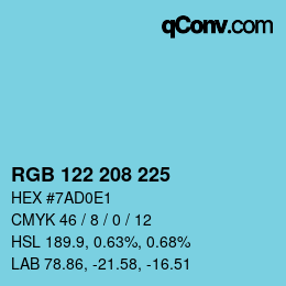 Color code: RGB 122 208 225 | qconv.com