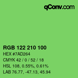 Color code: RGB 122 210 100 | qconv.com