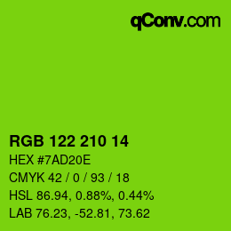 カラーコード: RGB 122 210 14 | qconv.com
