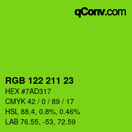 カラーコード: RGB 122 211 23 | qconv.com