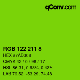 Color code: RGB 122 211 8 | qconv.com