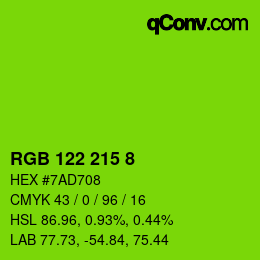 Color code: RGB 122 215 8 | qconv.com