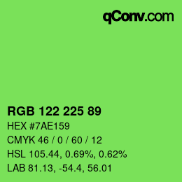 Color code: RGB 122 225 89 | qconv.com