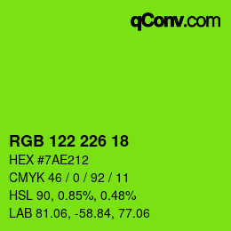 Color code: RGB 122 226 18 | qconv.com