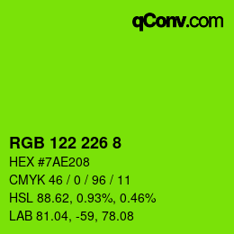 Color code: RGB 122 226 8 | qconv.com