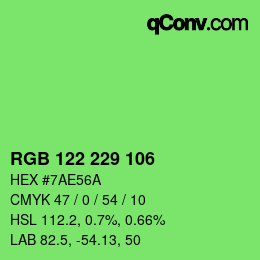 Color code: RGB 122 229 106 | qconv.com