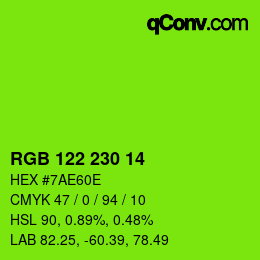 Código de color: RGB 122 230 14 | qconv.com