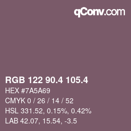 カラーコード: RGB 122 90.4 105.4 | qconv.com