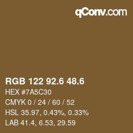 カラーコード: RGB 122 92.6 48.6 | qconv.com