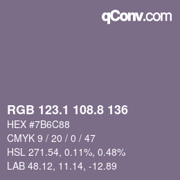 Color code: RGB 123.1 108.8 136 | qconv.com