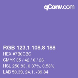 カラーコード: RGB 123.1 108.8 188 | qconv.com