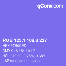 カラーコード: RGB 123.1 108.8 237 | qconv.com