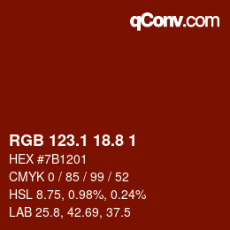 カラーコード: RGB 123.1 18.8 1 | qconv.com