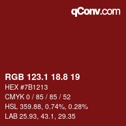 Color code: RGB 123.1 18.8 19 | qconv.com