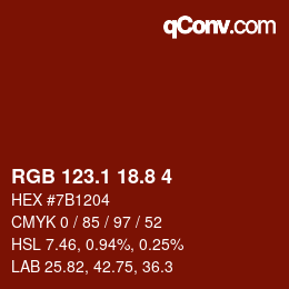 Color code: RGB 123.1 18.8 4 | qconv.com