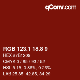 Color code: RGB 123.1 18.8 9 | qconv.com