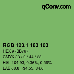 カラーコード: RGB 123.1 183 103 | qconv.com