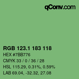 カラーコード: RGB 123.1 183 118 | qconv.com
