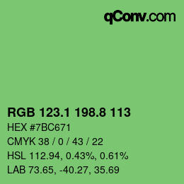 カラーコード: RGB 123.1 198.8 113 | qconv.com