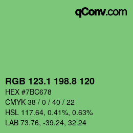 カラーコード: RGB 123.1 198.8 120 | qconv.com