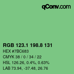 カラーコード: RGB 123.1 198.8 131 | qconv.com