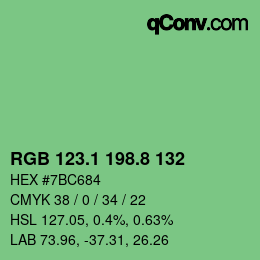 カラーコード: RGB 123.1 198.8 132 | qconv.com