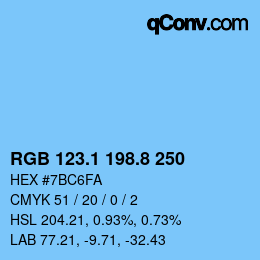 Código de color: RGB 123.1 198.8 250 | qconv.com