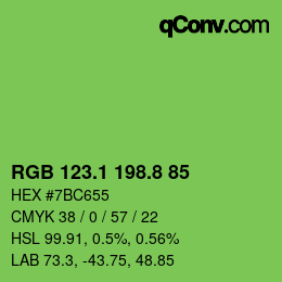 カラーコード: RGB 123.1 198.8 85 | qconv.com