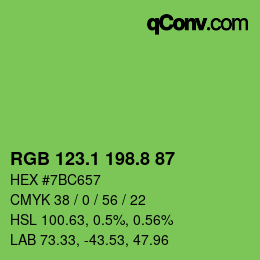 カラーコード: RGB 123.1 198.8 87 | qconv.com