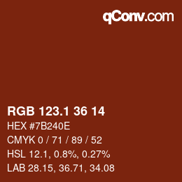 カラーコード: RGB 123.1 36 14 | qconv.com
