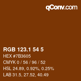 カラーコード: RGB 123.1 54 5 | qconv.com