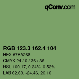 カラーコード: RGB 123.3 162.4 104 | qconv.com