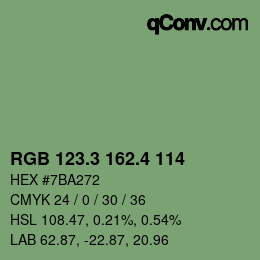 カラーコード: RGB 123.3 162.4 114 | qconv.com