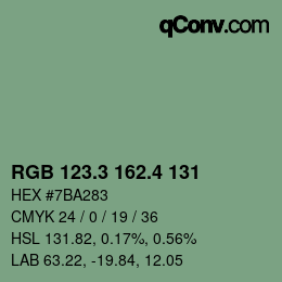 カラーコード: RGB 123.3 162.4 131 | qconv.com