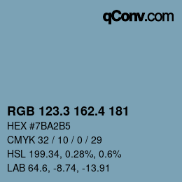 カラーコード: RGB 123.3 162.4 181 | qconv.com