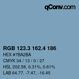 カラーコード: RGB 123.3 162.4 186 | qconv.com