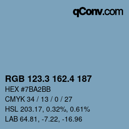 カラーコード: RGB 123.3 162.4 187 | qconv.com