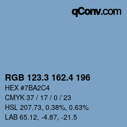カラーコード: RGB 123.3 162.4 196 | qconv.com