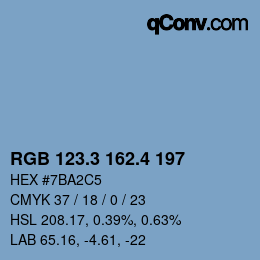 カラーコード: RGB 123.3 162.4 197 | qconv.com