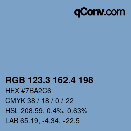 カラーコード: RGB 123.3 162.4 198 | qconv.com