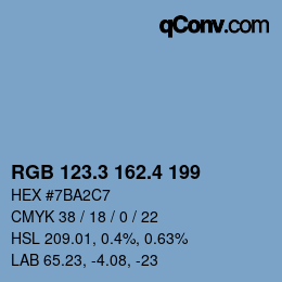 カラーコード: RGB 123.3 162.4 199 | qconv.com