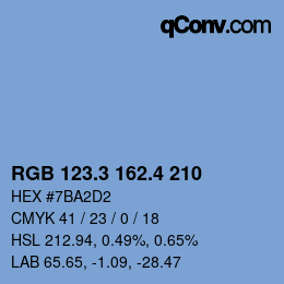カラーコード: RGB 123.3 162.4 210 | qconv.com