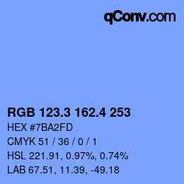 カラーコード: RGB 123.3 162.4 253 | qconv.com