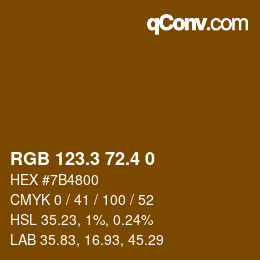 カラーコード: RGB 123.3 72.4 0 | qconv.com