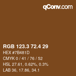 カラーコード: RGB 123.3 72.4 29 | qconv.com