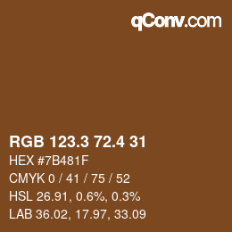 カラーコード: RGB 123.3 72.4 31 | qconv.com
