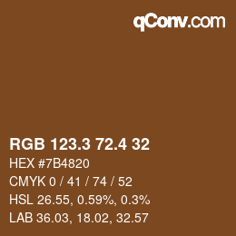 カラーコード: RGB 123.3 72.4 32 | qconv.com